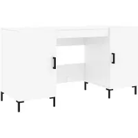 Syfax Escritorio blanco brillante, 140x50x75 cm, fabricado en material de madera