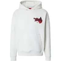 HUGO Sudadera 'Dagethood' ecru / rojo / negro
