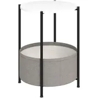 MODFU Mesa plegable con espacio de almacenamiento, mesa de comedor con diseño de patas en forma de "W", mesa de centro con tablero de madera, estilo natural