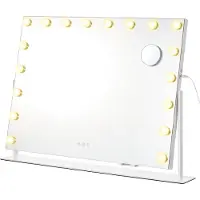 Songmics Espejo de tocador estilo Hollywood, con iluminación, 80 x 13 x 64,5 cm – Dimensiones: 80 cm de largo x 60 cm de ancho