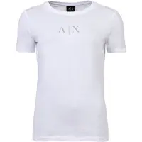 Armani Exchange para mujer. XW001459AF10356U0002 Camiseta Logo Brillante blanco (L), Casual, Algodón, Manga corta, o
