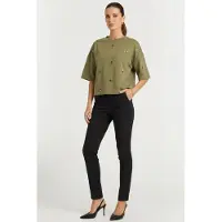 Summum Woman 3/4 Sleeve Embellished Sweatshirt Combat Green Talla: S | Camisetas Outlet | Mujer | Verde