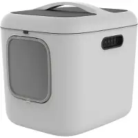 Rotho Arenero para gatos My Pet Biala XL, blanco, fabricado con plástico reciclado