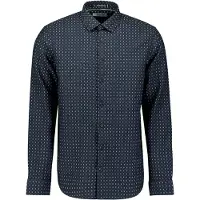 No-excess Camisa azul oscuro / color barro / blanco lana