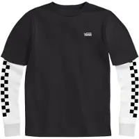 Vans Boys Long Check Twofer T-shirt Black Talla: L | Camisas Outlet | Unisex | Negro