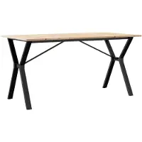 Syfax Mesa de comedor marco Y madera maciza pino y acero 140x80x75cm
