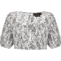 Faina Blusa 'Festive' negro / blanco