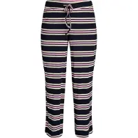 Zizzi Pantalón de pijama 'Mellie' azul oscuro / rosa / blanco lana
