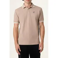 FILA Biella Regular Tipped Polo Shirt Taupe Gray Talla: XS | Polos Outlet | Hombre | Negro