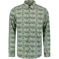 No-excess Shirt Stretch Allover Printed Dark Green Talla: L | Camisas Casuales Outlet | Hombre | Verde