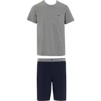 Emporio Armani Pijama corto gris moteado / negro