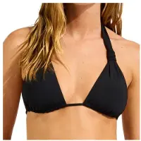 Seafolly - Collective Multi Fit Longline Tri - Parte superior de bikini size 44, negro