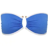 Seafolly - Women's Beach Bound Ring Front Bandeau - Parte superior de bikini size 42, azul