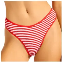 Seafolly - Clubhouse High Leg Pant - Parte inferior de bikini size 42, rojo/fucsia