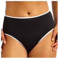 Seafolly - Beach Bound High Waisted Pant - Parte inferior de bikini size 40, azul/negro