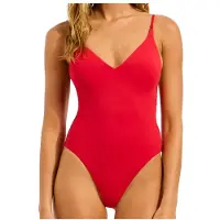 Seafolly - Women's Collective V Neck One Piece - Traje de baño size 34, rojo