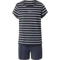 Marc O'Polo Pijama azul oscuro / blanco
