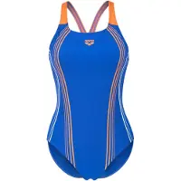 Arena Traje de baño 'CLEAR LINES V BACK' azul oscuro / naranja / blanco
