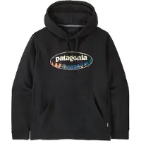 Patagonia - Sudaderas - M's '95 Oval Logo Uprisal Hoody Black Kaleido - Talla S - Negro