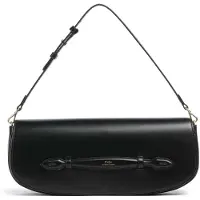 Ralph Lauren para mujer. 428971315001 Bolso clutch Bellport de piel con solapa negro (OSFA), Casual, outlet 2026.