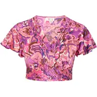 IZIA Blusa 'Festival' marrón / albaricique / rosa / fucsia