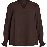 Zizzi Blusa 'Kikka' chocolate