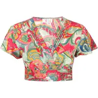 IZIA Blusa 'Festival' curry / esmeralda / rosa / rojo
