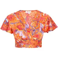 IZIA Blusa azul violaceo / naranja / rojo / blanco