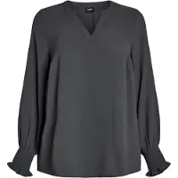 Zizzi Blusa 'Kikka' gris oscuro
