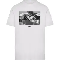 Mister tee Camiseta 'Heart Sign' gris / negro / blanco