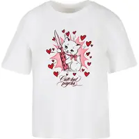 Miss Tee Camiseta 'Psycho Kitty' rosa / rojo / blanco