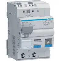 Hager ARF910D, dispositivo de protección contra fallas de aislamiento (AFDD) con interruptor diferencial (FI-LS) de 1P+N, capacidad de 6kA, curva B, 10A, sensibilidad de 30mA, tipo A (modelo ARF910D)