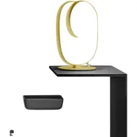 Gea Luce Lámpara de mesa Diva L Gold – 17 W, 3000 K, 780 lm. Pantalla de aluminio y silicona con distribución de luz de 360°. Atenuador integrado. Marca: Gealuce