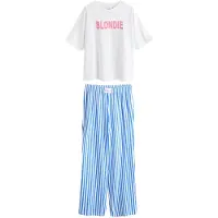 Next Pijama azul / rosa claro / blanco
