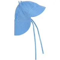 Huttelihut - Kid's Summer Hat Ears Muslin - Sombrero size 44 cm - 3-6 Months, azul