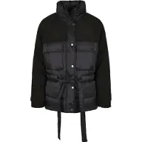 Urban Classics Sherpa Mix Puffer Jacket Black Talla: XS | Chaquetas de Invierno Outlet | Mujer | Negro