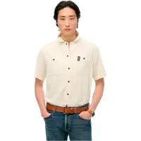Superdry para hombre. M4010986A Camisa de manga corta con textura Merchant Store blanco roto (XXL), Casual, Algodón, outlet 2026.