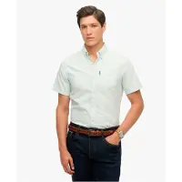 Superdry para hombre. M4010944A Camisa Oxford verde (XXL), Casual, Algodón, Manga corta, outlet 2026.