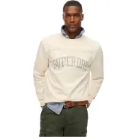 Superdry para hombre. M2014090A Sudadera Athletic Ess Crew blanco roto (M), Casual, Algodón, Manga larga, outlet 2026.