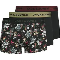 Jack & Jones Calzoncillo boxer 'JACFlower' verde / rojo vino / negro / blanco