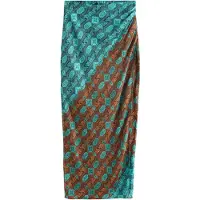 Next Falda aqua / mandarina / negro
