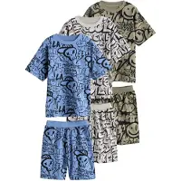 Next Pijama azul cobalto / taupe / gris claro / negro