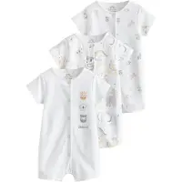 Next Pijama entero/body amarillo claro / gris claro / blanco