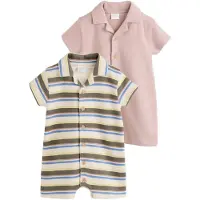 Next Pijama entero/body crema / azul cobalto / chocolate / rosa