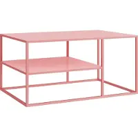 En.casa Mesa de centro "Solund", acero, 90 x 60 x 45 cm, color rosa