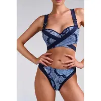 Marlies Dekkers Cache Coeur Paisley Print Plunge Balcony Bikini Top Talla: 70D | Bikinis Outlet | Mujer