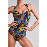 Marlies Dekkers Acapulco Petunia Purple Plunge Balcony Bathing Suit Talla: 70F | Bañadores Outlet | Mujer | Púrpura