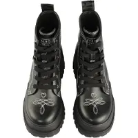 Buffalo Botines con cordones 'Aspha' negro / blanco