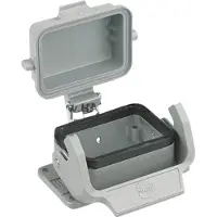 Harting Carcasa de montaje Han 6B con 1 barra longitudinal y tapa protectora de plástico - 1 unidad