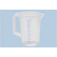 Hünersdorff Probeta graduada de 1000 ml, fabricada en polipropileno, con un diámetro de 117 mm y una altura de 165 mm. Escala azul de 10:10. Transparente. Modelo: 936000